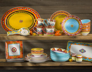 Galicia 4 pc Canape Plates | Appetizer Plates | Lunch Plates 4 Pieces Set - Euro Ceramica 