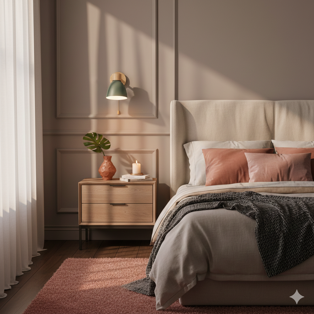 Modern Minimalist Wooden Cone Wall Sconce LED E27 Wall Light