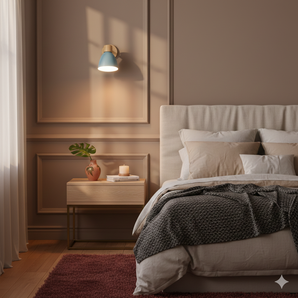 Modern Minimalist Wooden Cone Wall Sconce LED E27 Wall Light