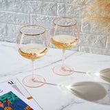Palazzo Stemmed Wine Glassware, Set of 2, Pink