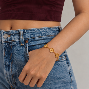 Title: 18k Gold Plated Bloom Line Bracelet