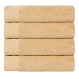 Honeycomb Textured Waffle Border Cotton Bath Towels, Set of 4 - Bath Towel by Superior Brand