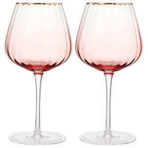 Waterfall Stemmed Wine Glassware, Set of 2