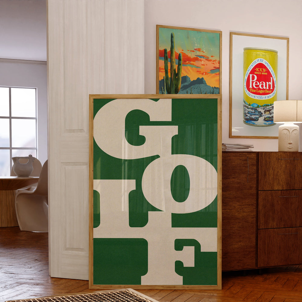Golf Poster Typography Art Print For Golfers Green