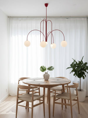 Globella | 6-Head Pendant Chandelier with Glass Globes, Adjustable Drop for Dining Rooms