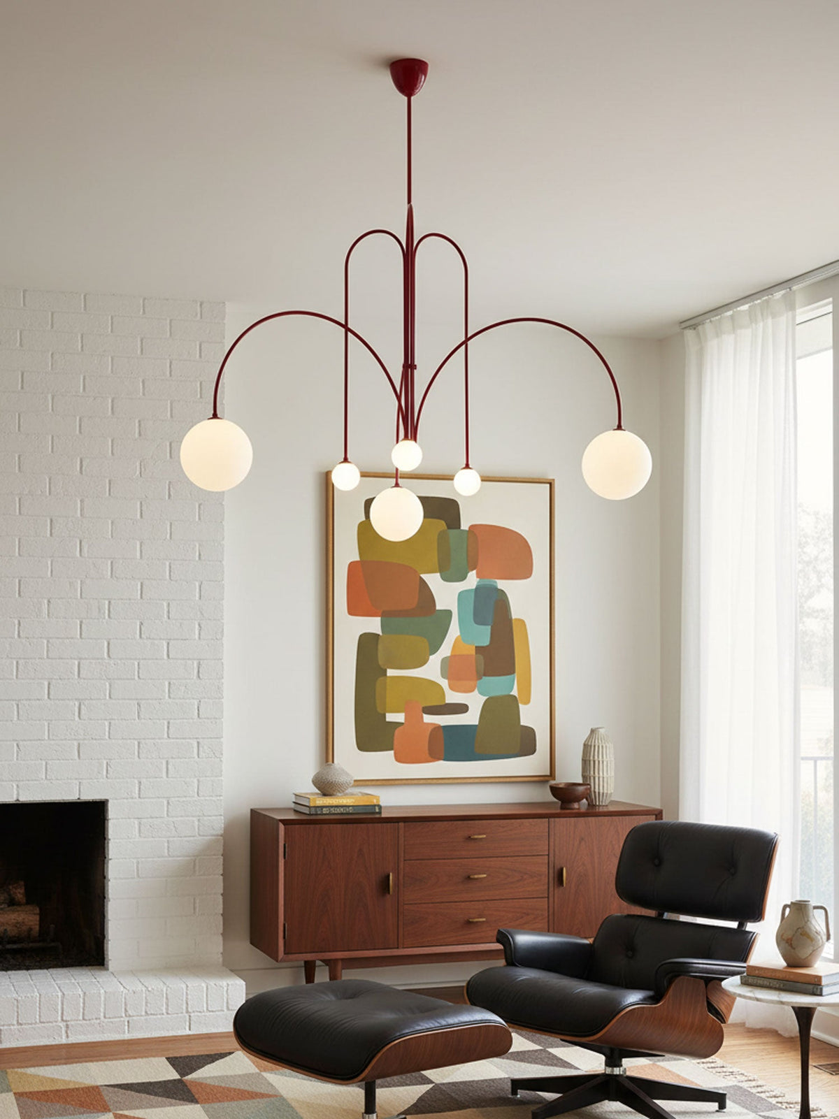 Globella | 6-Head Pendant Chandelier with Glass Globes, Adjustable Drop for Dining Rooms