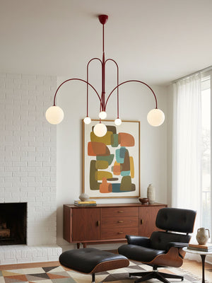 Globella | 6-Head Pendant Chandelier with Glass Globes, Adjustable Drop for Dining Rooms