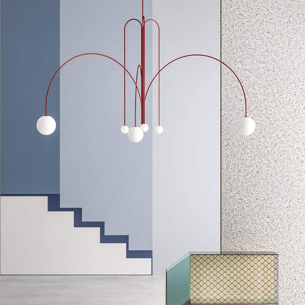 Globella | 6-Head Pendant Chandelier with Glass Globes, Adjustable Drop for Dining Rooms