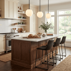 Globella | 6-Head Pendant Chandelier with Glass Globes, Adjustable Drop for Dining Rooms