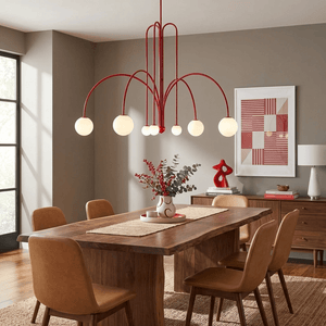 Globella | 6-Head Pendant Chandelier with Glass Globes, Adjustable Drop for Dining Rooms