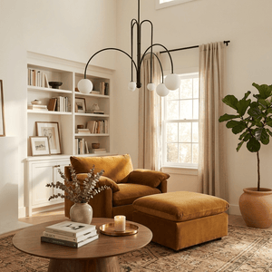 Globella | 6-Head Pendant Chandelier with Glass Globes, Adjustable Drop for Dining Rooms