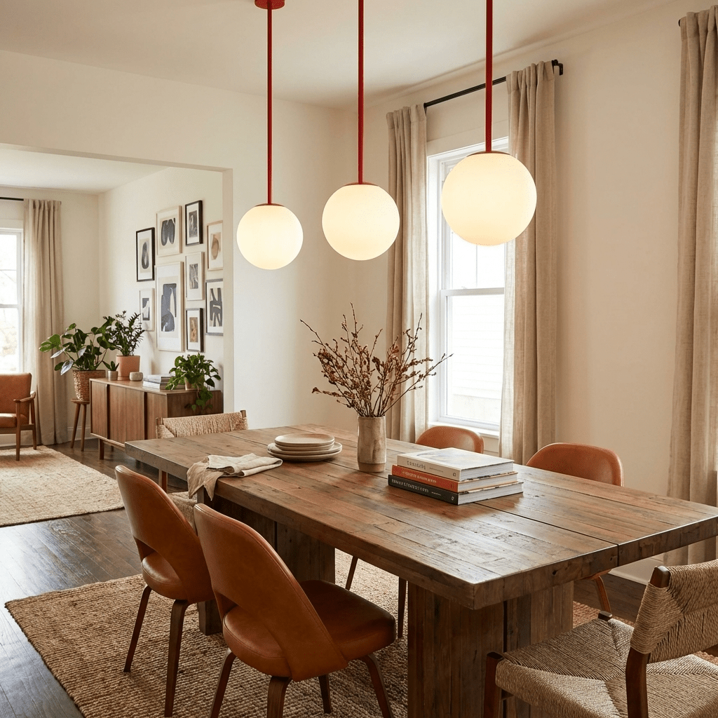 Globella | 6-Head Pendant Chandelier with Glass Globes, Adjustable Drop for Dining Rooms