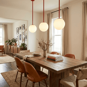 Globella | 6-Head Pendant Chandelier with Glass Globes, Adjustable Drop for Dining Rooms