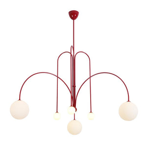 Globella | 6-Head Pendant Chandelier with Glass Globes, Adjustable Drop for Dining Rooms