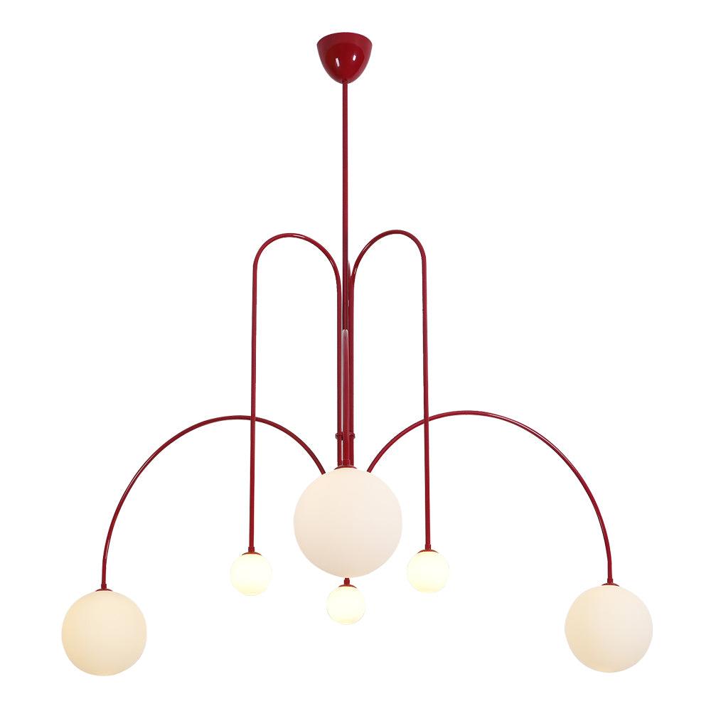 Globella | 6-Head Pendant Chandelier with Glass Globes, Adjustable Drop for Dining Rooms