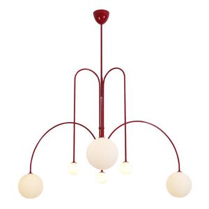 Globella | 6-Head Pendant Chandelier with Glass Globes, Adjustable Drop for Dining Rooms