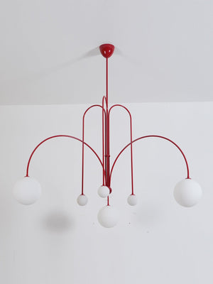 Globella | 6-Head Pendant Chandelier with Glass Globes, Adjustable Drop for Dining Rooms