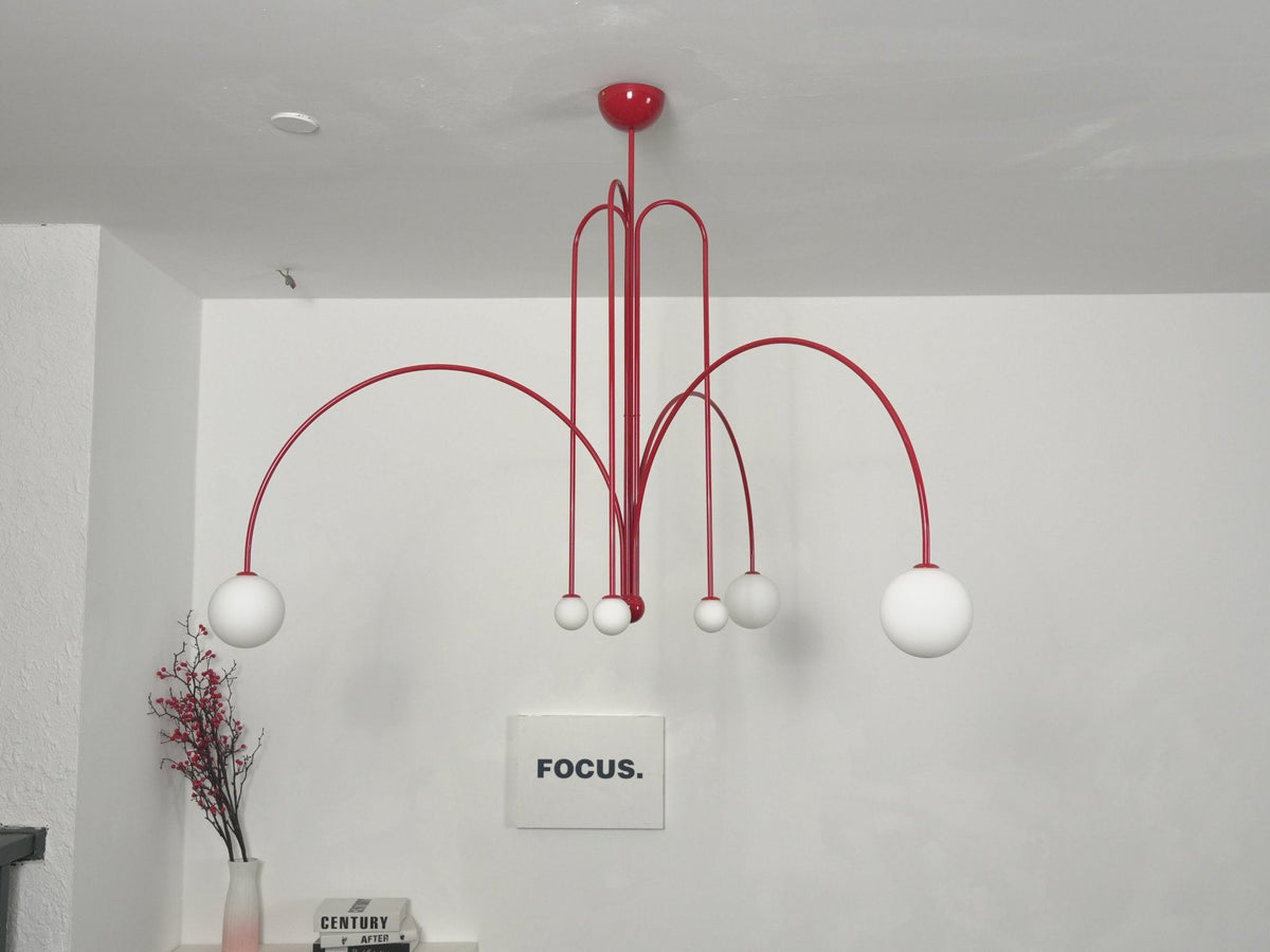 Globella | 6-Head Pendant Chandelier with Glass Globes, Adjustable Drop for Dining Rooms