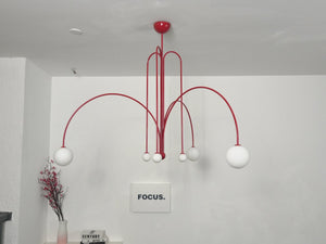 Globella | 6-Head Pendant Chandelier with Glass Globes, Adjustable Drop for Dining Rooms