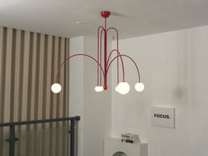 Globella | 6-Head Pendant Chandelier with Glass Globes, Adjustable Drop for Dining Rooms