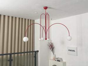 Globella | 6-Head Pendant Chandelier with Glass Globes, Adjustable Drop for Dining Rooms