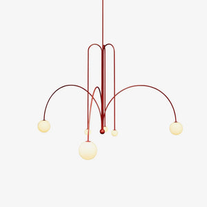 Globella | 6-Head Pendant Chandelier with Glass Globes, Adjustable Drop for Dining Rooms