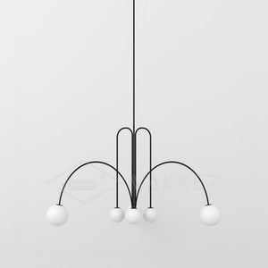 Globella | 6-Head Pendant Chandelier with Glass Globes, Adjustable Drop for Dining Rooms