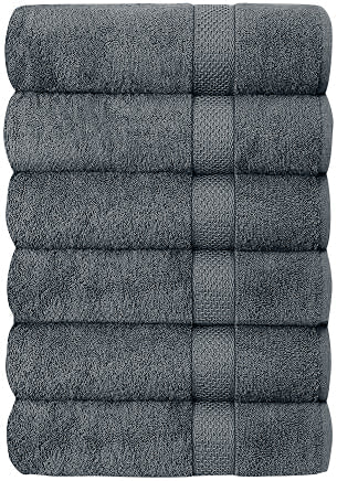 Set of 6 Hotel & Spa 100% Cotton Bath Towels 27x52 Inch