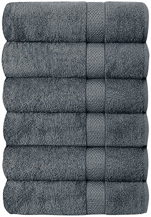 Set of 6 Hotel & Spa 100% Cotton Bath Towels 27x52 Inch