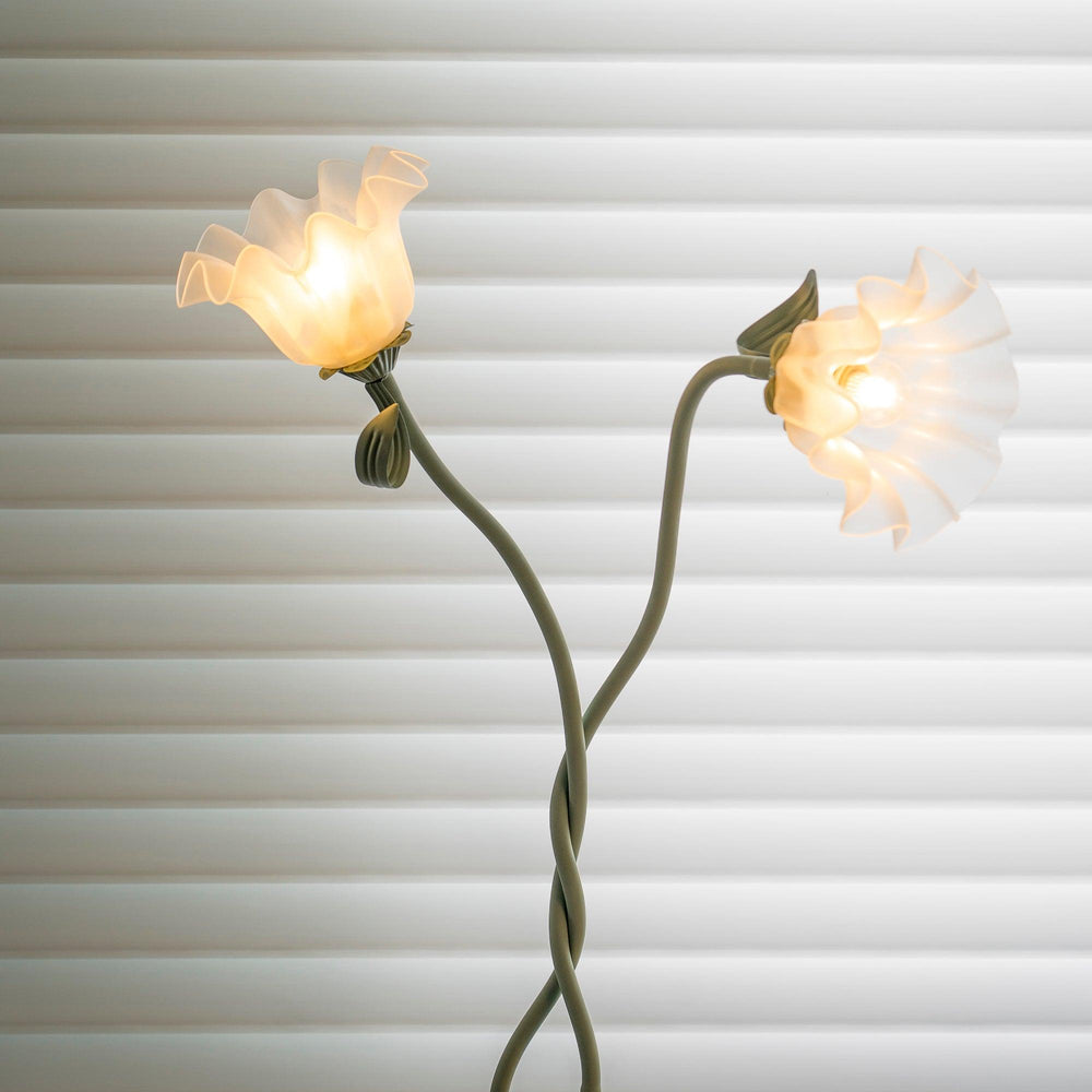 Calla Flower Floor Lamp Matte Green Floral Standing Light