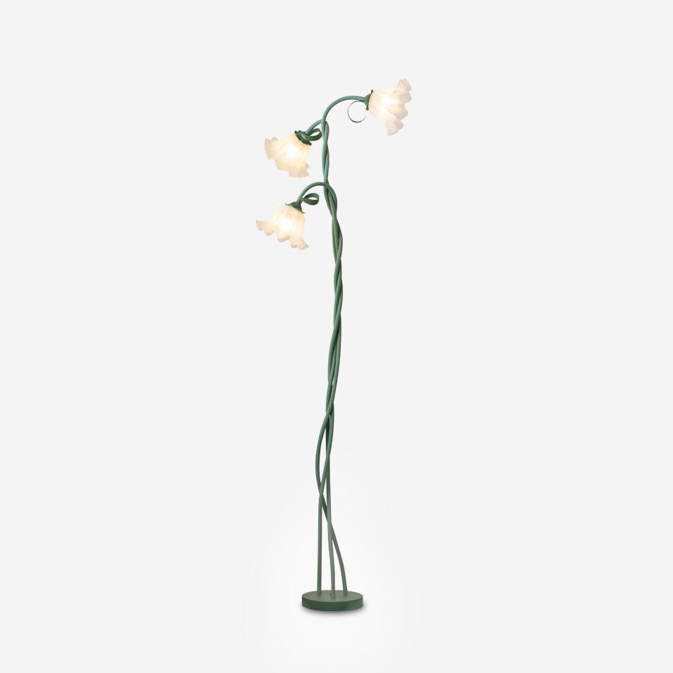 Calla Flower Floor Lamp Matte Green Floral Standing Light