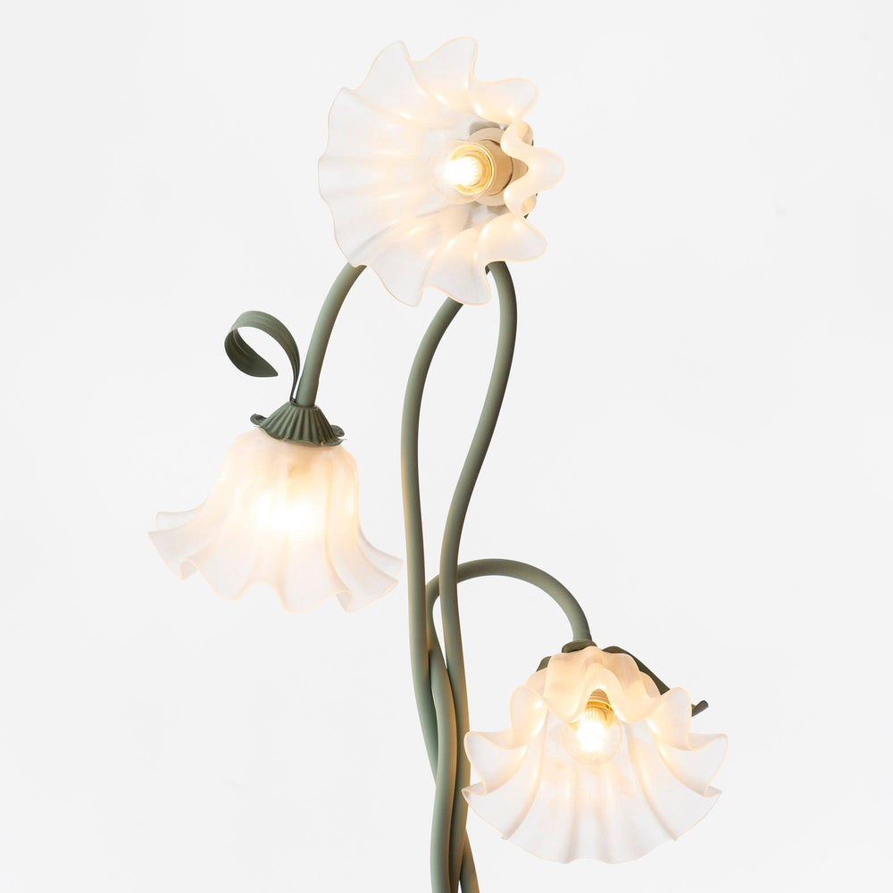 Calla Flower Floor Lamp Matte Green Floral Standing Light