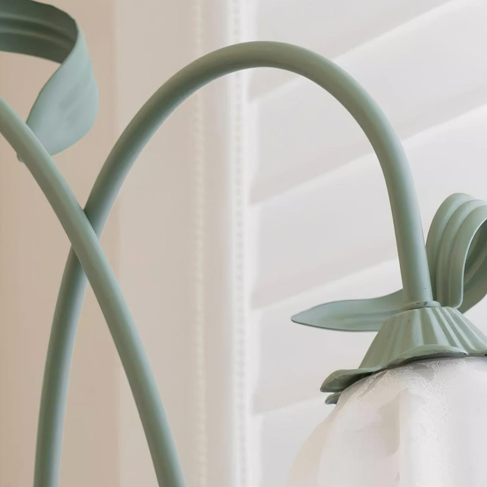 Calla Flower Floor Lamp Matte Green Floral Standing Light