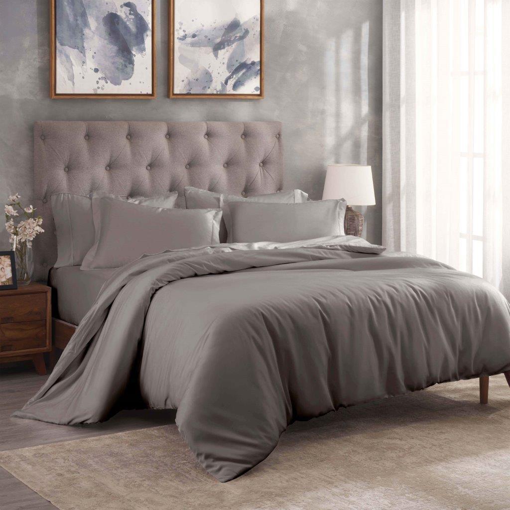 Egyptian Cotton 300 Thread Count Solid Luxury Duvet Cover Set - Egyptian Cotton Duvet Cover Set by Superior Brand