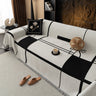 Modern Plaid Heavy Duty Sofa Throw Blanket, Boho Farmhouse Couch Cover with Tassel
