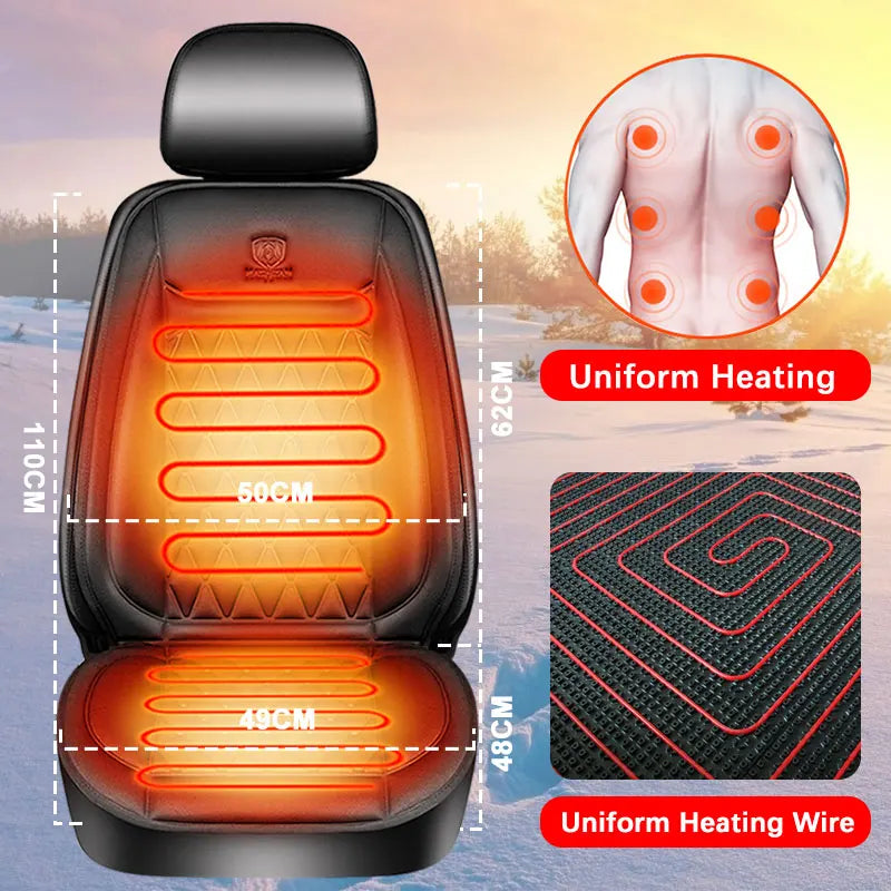 12-24V Heated Car Seat Cover with Fast Heating Flannel or Cloth