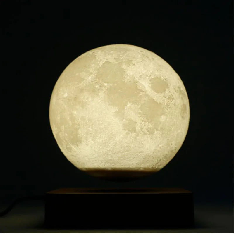 3D Floating Moon Lamp Magnetic Levitating LED Night Light Rotating Desk Decor