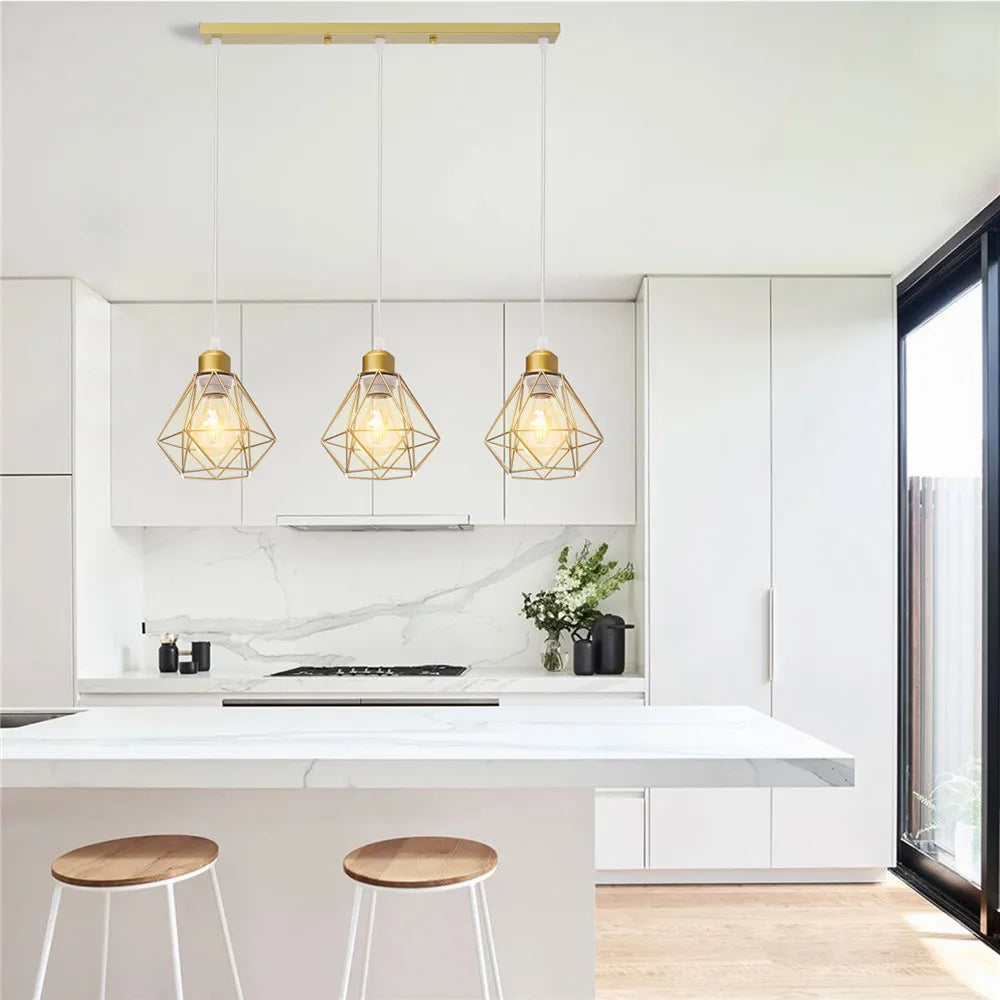 Vintage Industrial Pendant Light Wrought Iron Ceiling Chandelier Restaurant Home