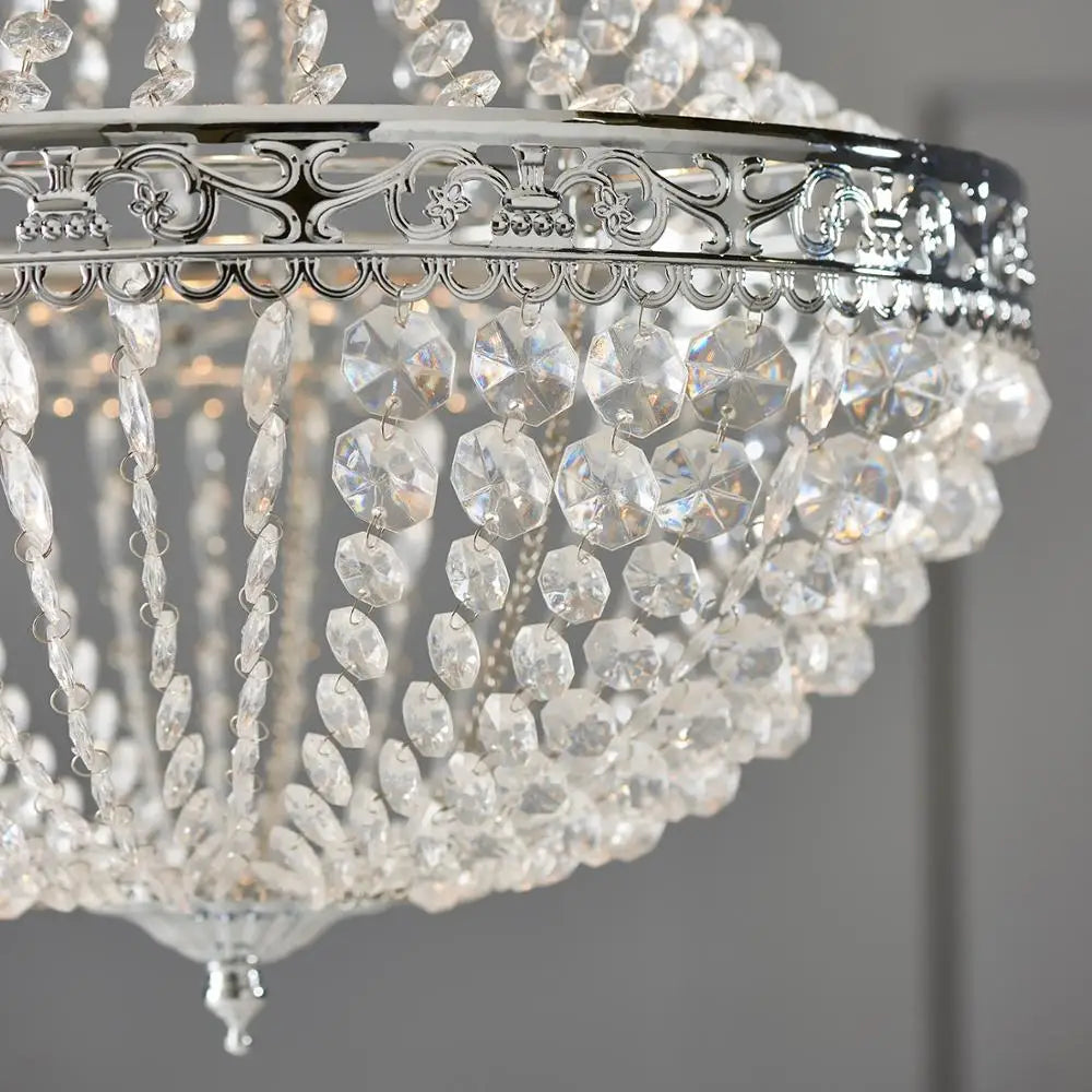Vintage Crystal Chandelier Lampshade – Ceiling Pendant Light Shade Easy Fit