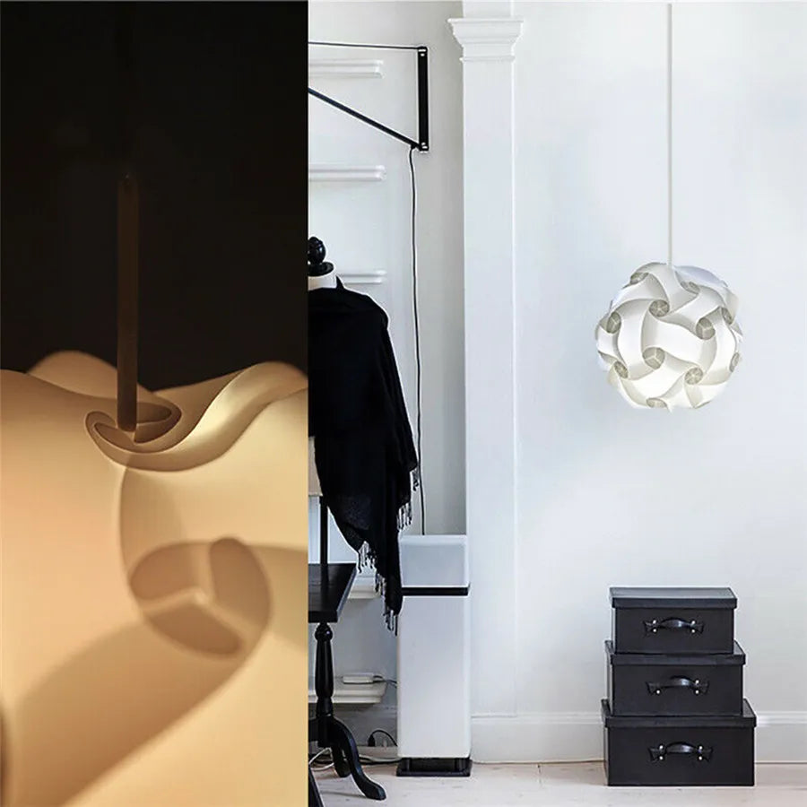 Modern DIY Puzzle Pendant Light Nordic Chandelier Hanging Lamp Home Décor Lighting