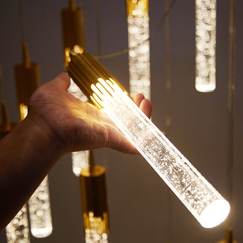 LED Water Drop Bubble Pendant Light Crystal Hanging Lamp Bedroom Dining Decor