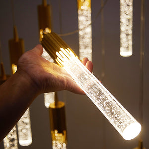LED Water Drop Bubble Pendant Light Crystal Hanging Lamp Bedroom Dining Decor