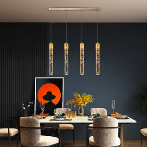 LED Water Drop Bubble Pendant Light Crystal Hanging Lamp Bedroom Dining Decor