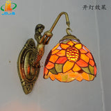 6" Tiffany Style LED Wall Lamp Mermaid Glass Bedroom Living Room Vanity Light