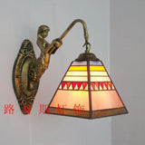 6" Tiffany Style LED Wall Lamp Mermaid Glass Bedroom Living Room Vanity Light