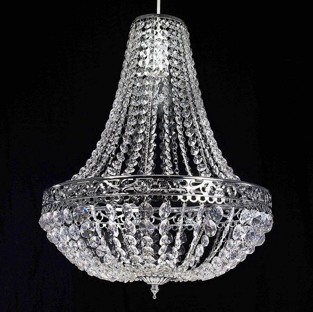 Vintage Crystal Chandelier Lampshade – Ceiling Pendant Light Shade Easy Fit