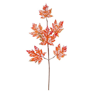 29" Glitter Maple Leaf Spray