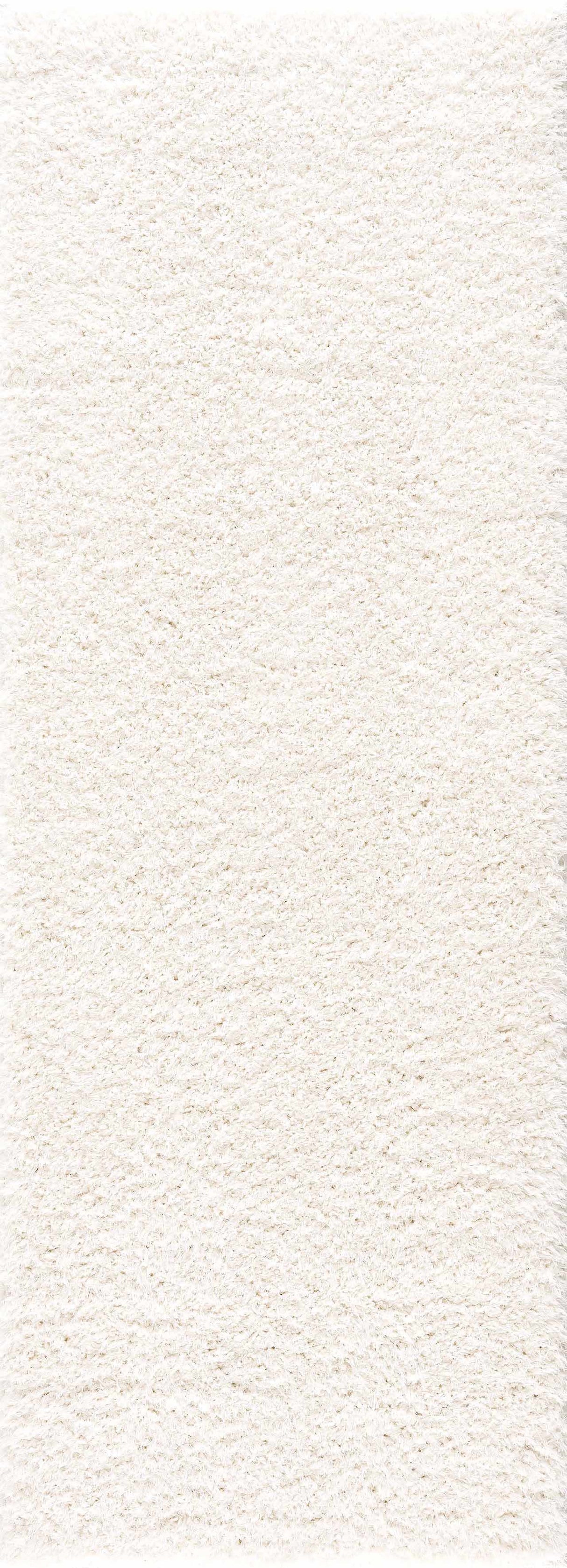 Faina Solid Cream Shag Washable Area Rug - Clearance