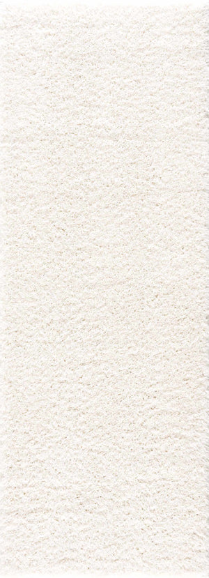 Faina Solid Cream Shag Washable Area Rug - Clearance