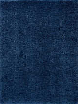 Faina Solid Dark Blue Shag Washable Area Rug - Clearance